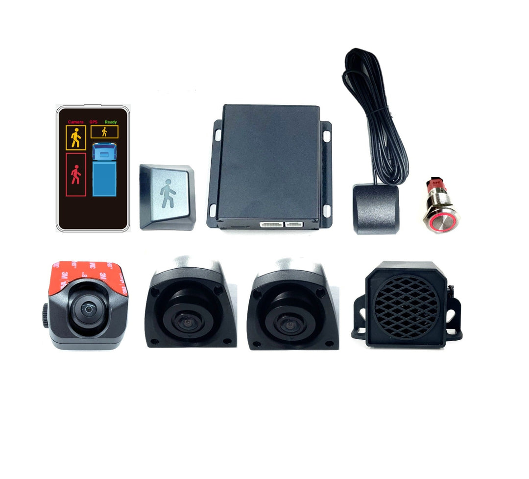 DVS 1 PSS AI camera kit with three cameras, control unit, driver warning displays and speaker