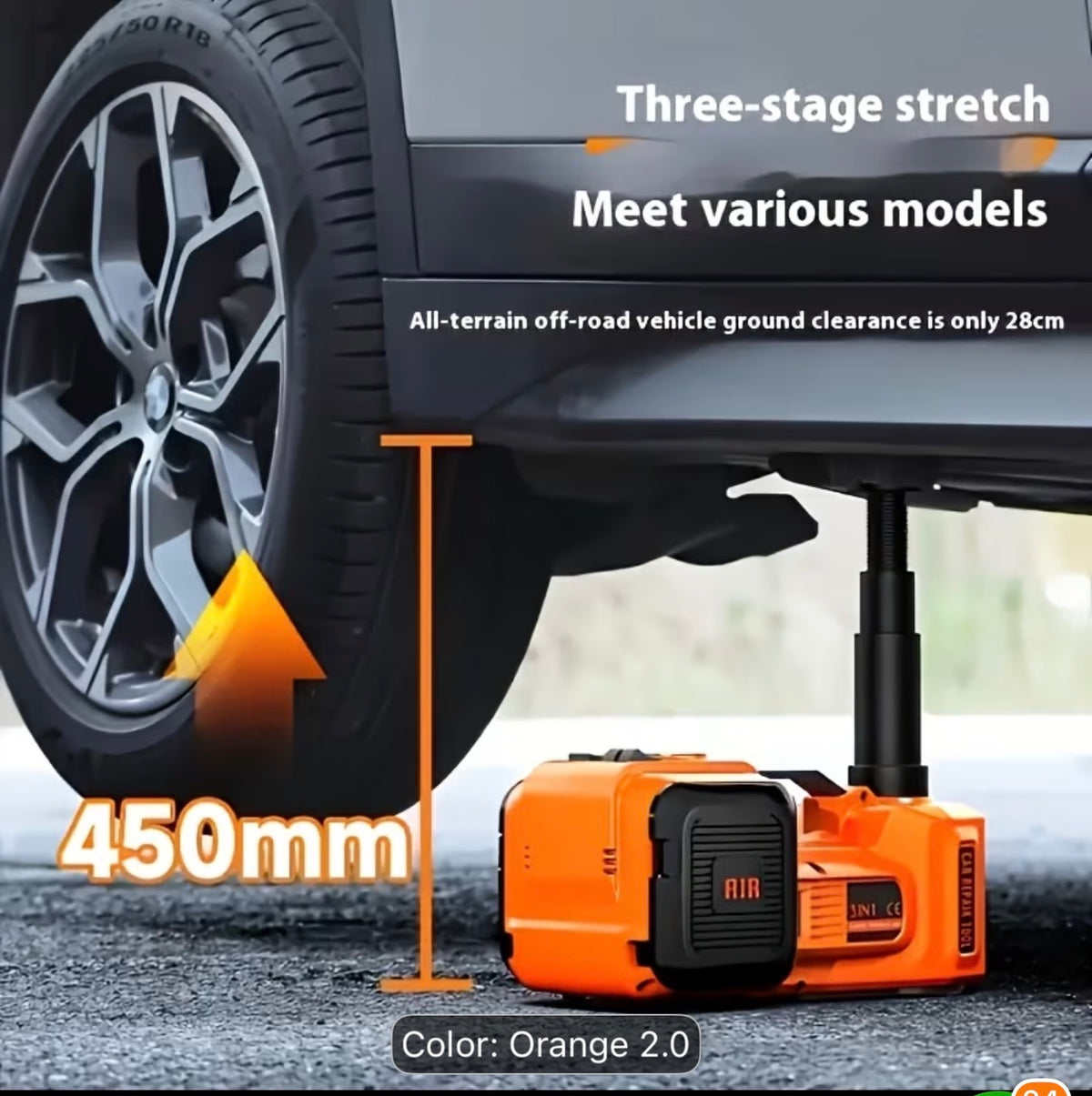 5 Ton Heavy Duty 12V Electric Hydraulic Jack – Portable Car Lift with LED Light & Wheel Nut Remover