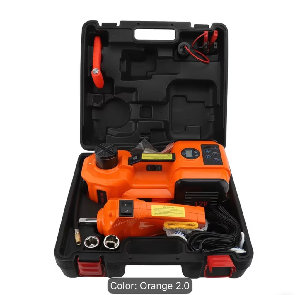 5 Ton Heavy Duty 12V Electric Hydraulic Jack – Portable Car Lift with LED Light & Wheel Nut Remover