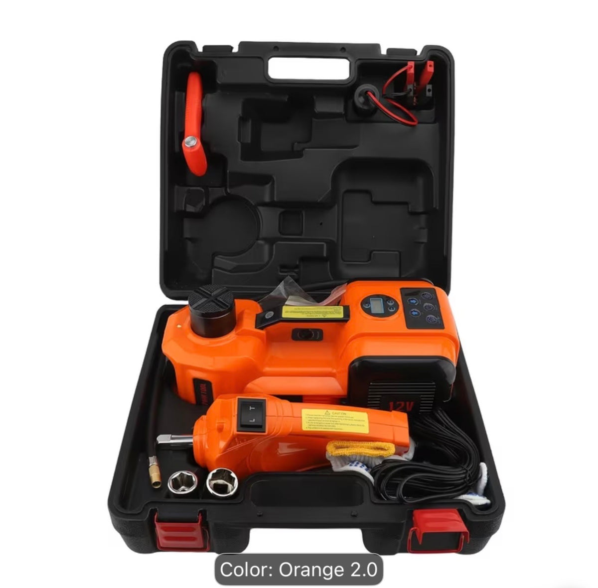 5 Ton Heavy Duty 12V Electric Hydraulic Jack – Portable Car Lift with LED Light & Wheel Nut Remover
