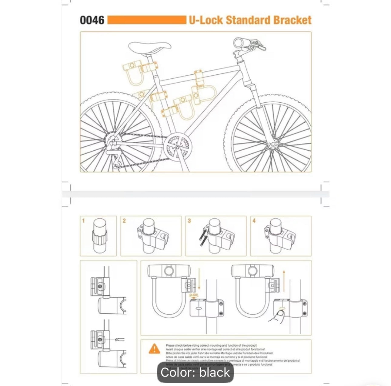 Heavy Duty Bike & Helmet U-Lock – 18mm Steel Anti-Theft Security Lock for Motorbikes, E-Bikes & Scooters | 4 Keys