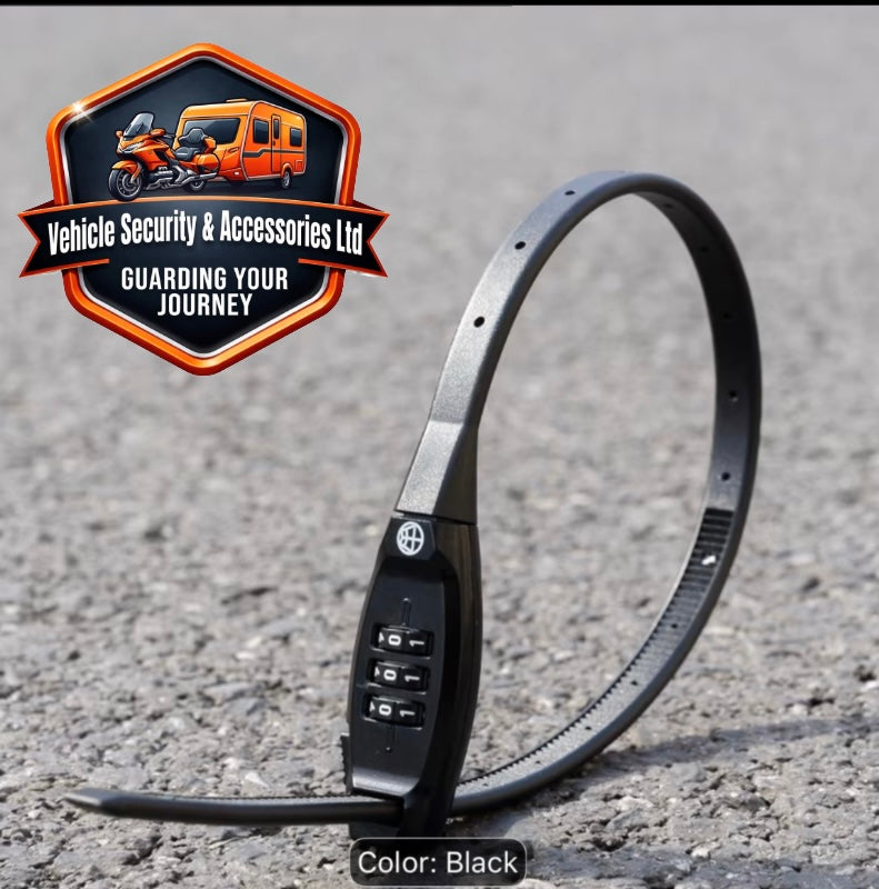 Portable Zip Cable Bike & Helmet Lock – Zinc Alloy Password Lock, Anti-Theft for E-Bikes, Mountain & Road Bikes