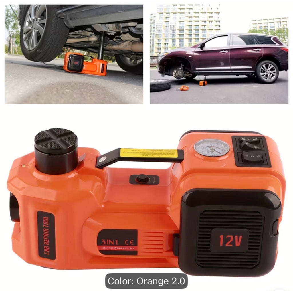 5 Ton Heavy Duty 12V Electric Hydraulic Jack – Portable Car Lift with LED Light & Wheel Nut Remover