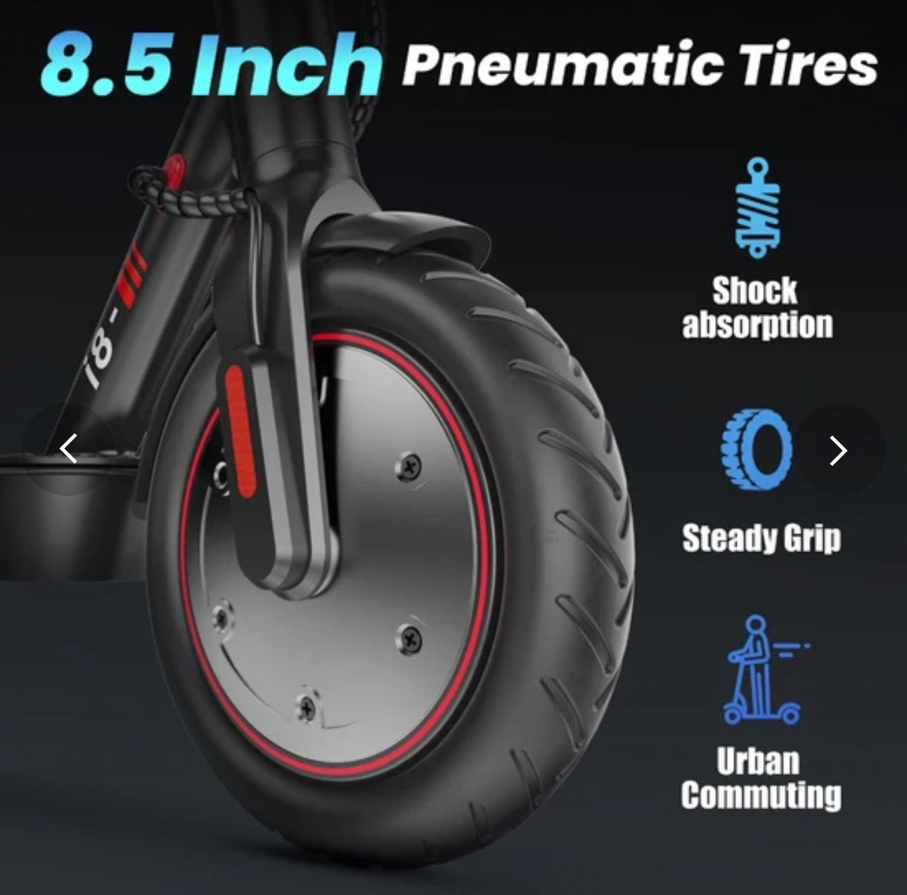 iScooter i8 Electric Scooter – 350W Motor, 20km Range, 8.5" Tyres, IP54 Waterproof