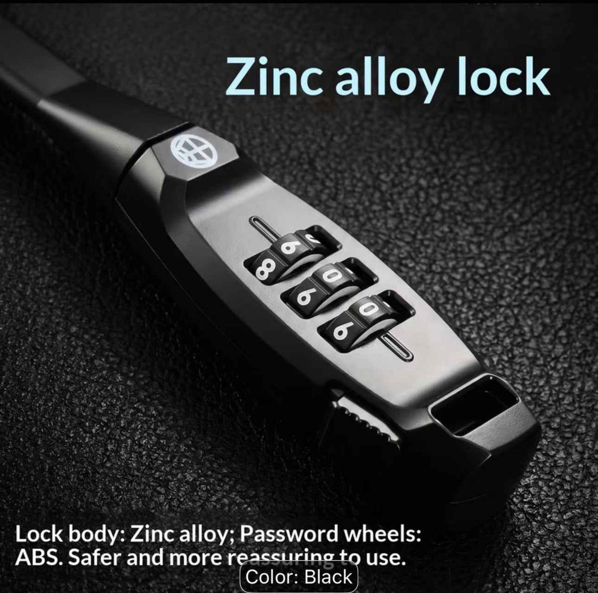 Portable Bike Lock with Keyless Zinc Alloy Security