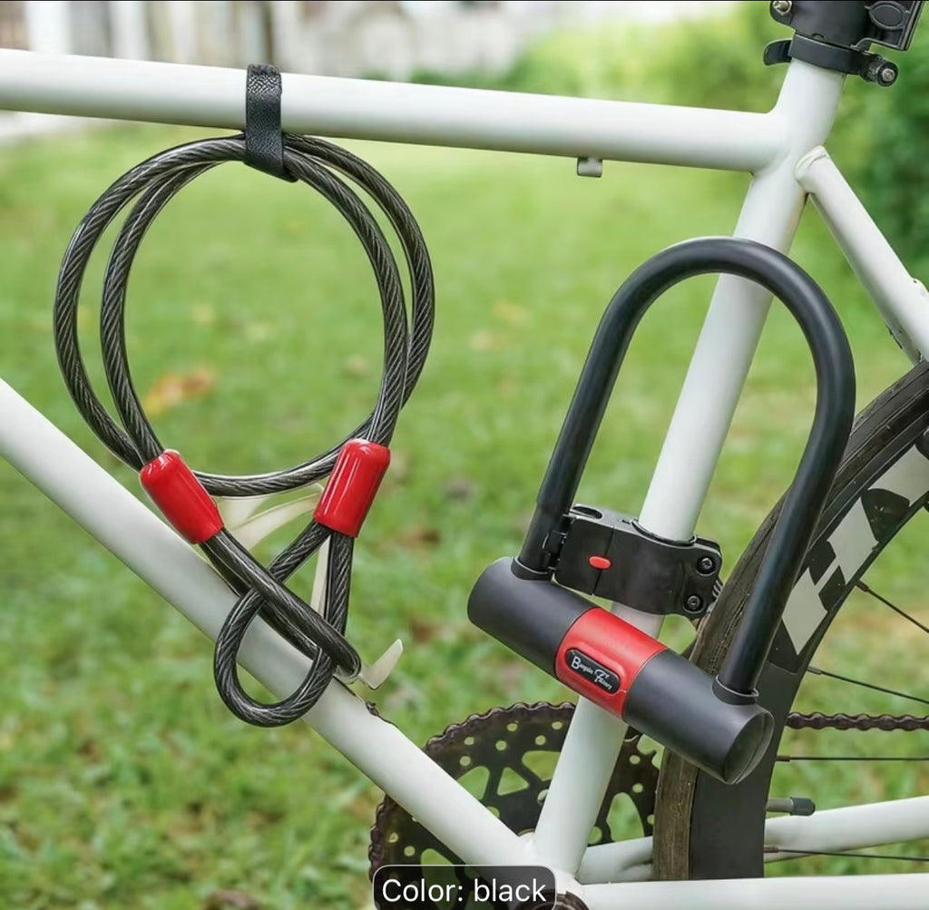 Heavy Duty Bike & Helmet U-Lock – 18mm Steel Anti-Theft Security Lock for Motorbikes, E-Bikes & Scooters | 4 Keys