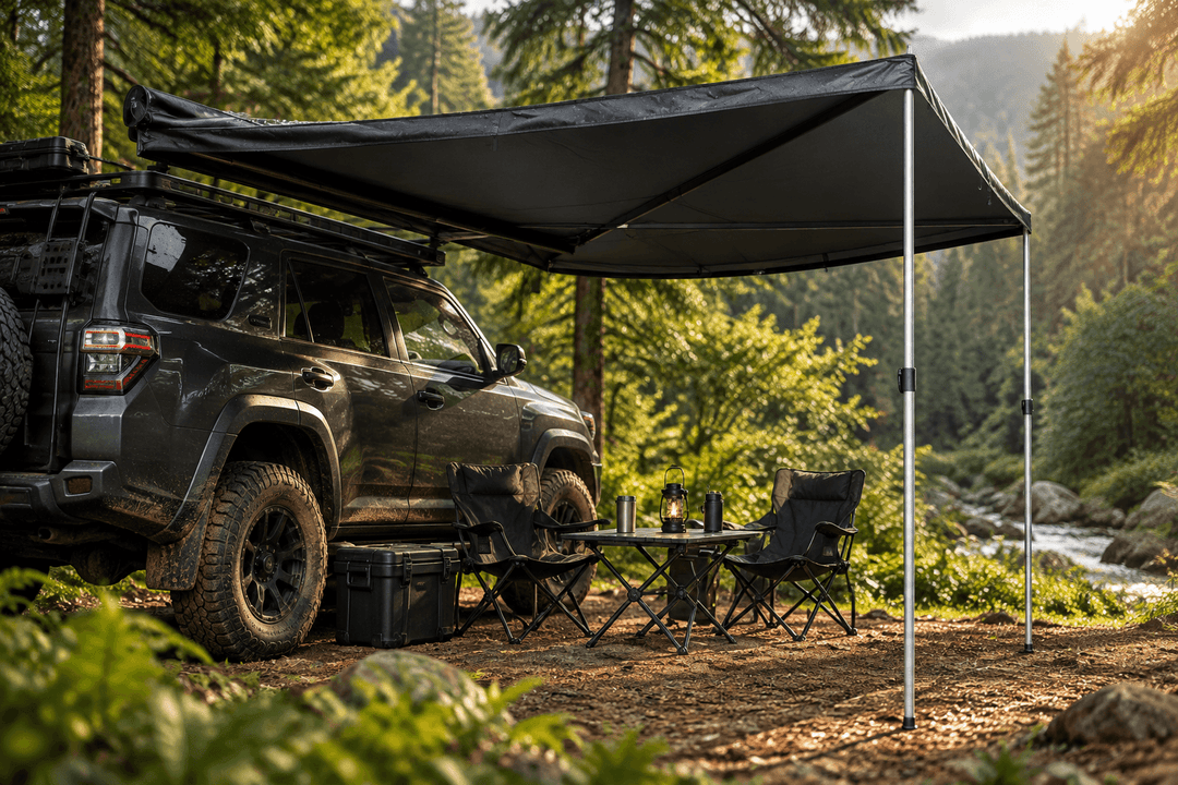 Black Roof Rack Awning on 4x4