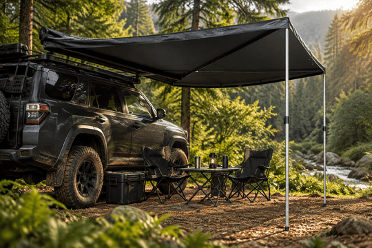 Black Roof Rack Awning on 4x4