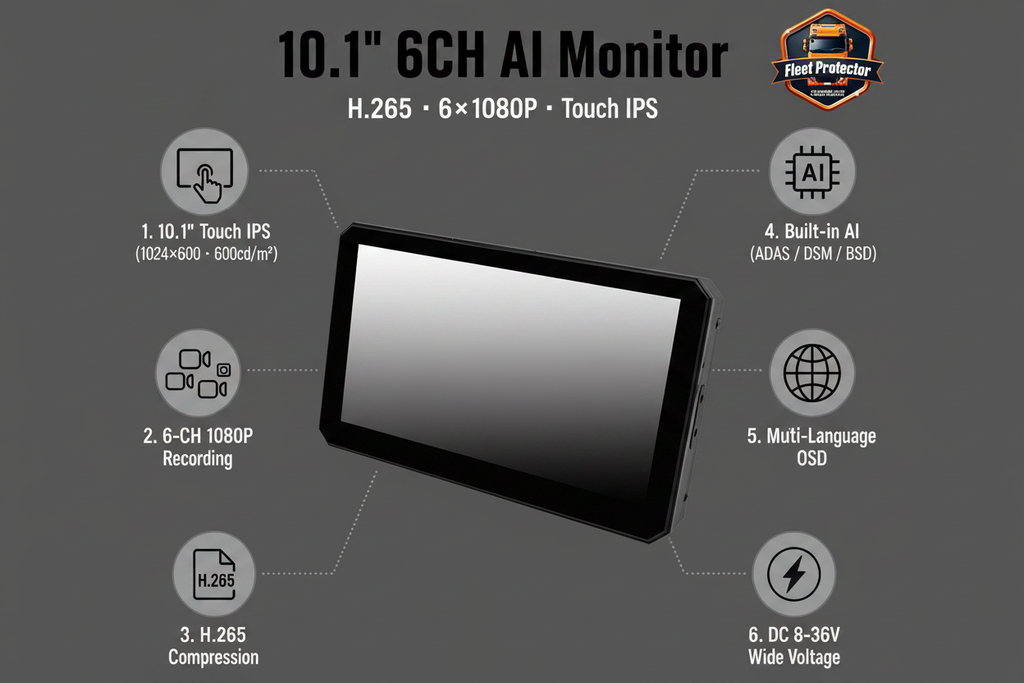 10.1 inch 6CH AI Monitor