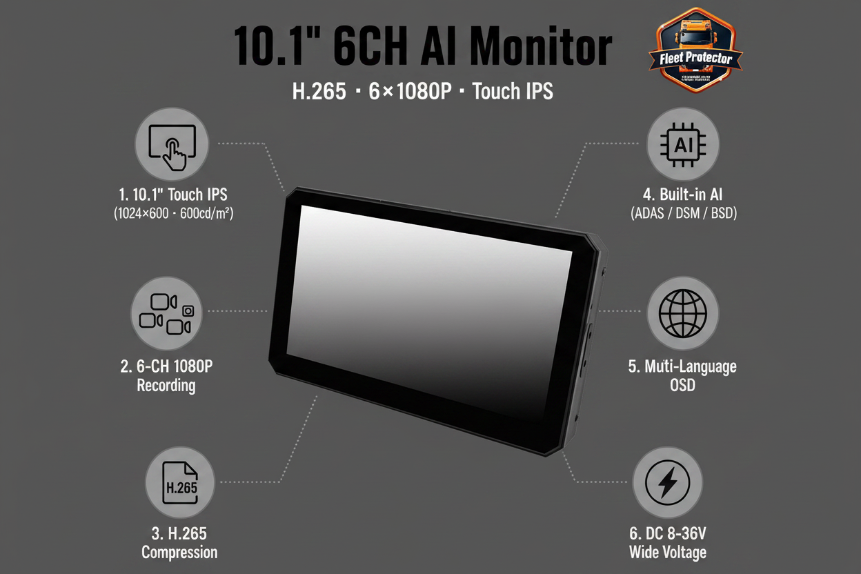 10.1 inch 6CH AI Monitor