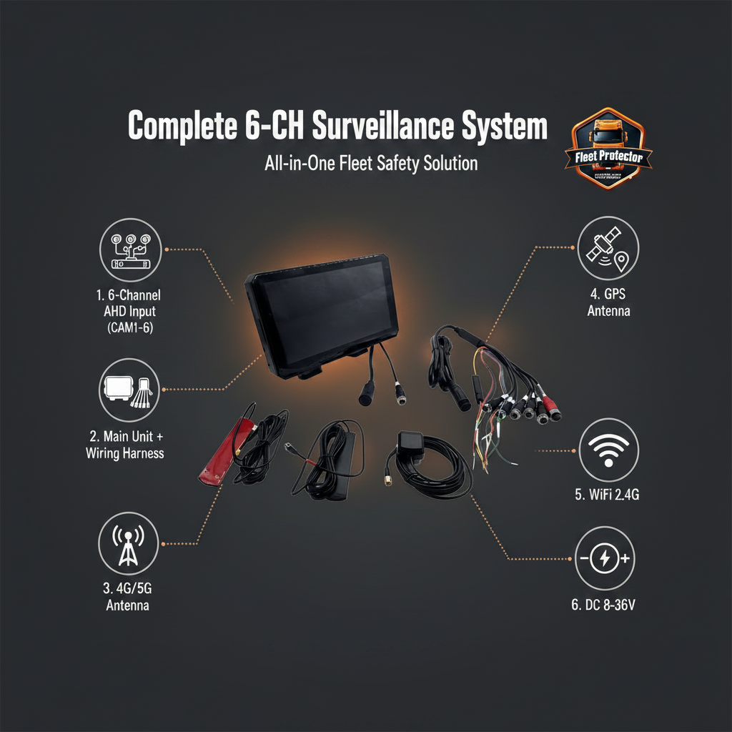 Complete 6-CH Surveillance System - All-in-One Fleet Safety Solution