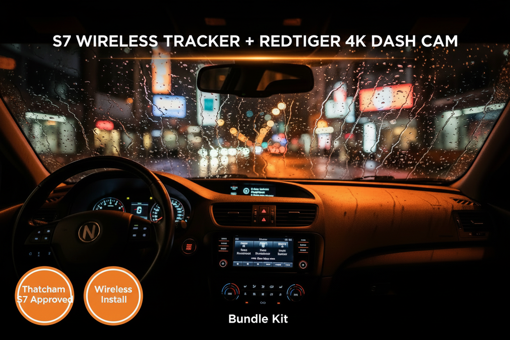 Quantum S7 Wireless Tracker + RedTiger 4K Dash Camera Bundle Kit